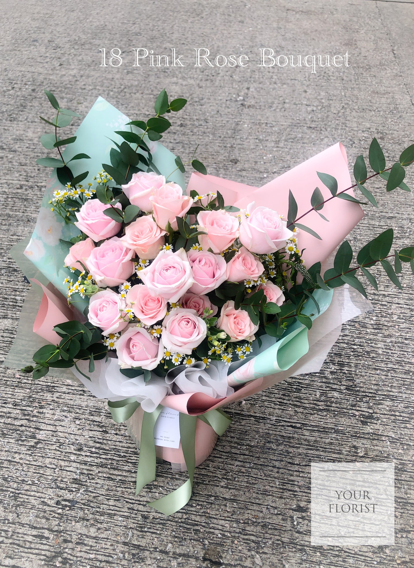 18 Pink Rose Bouquet