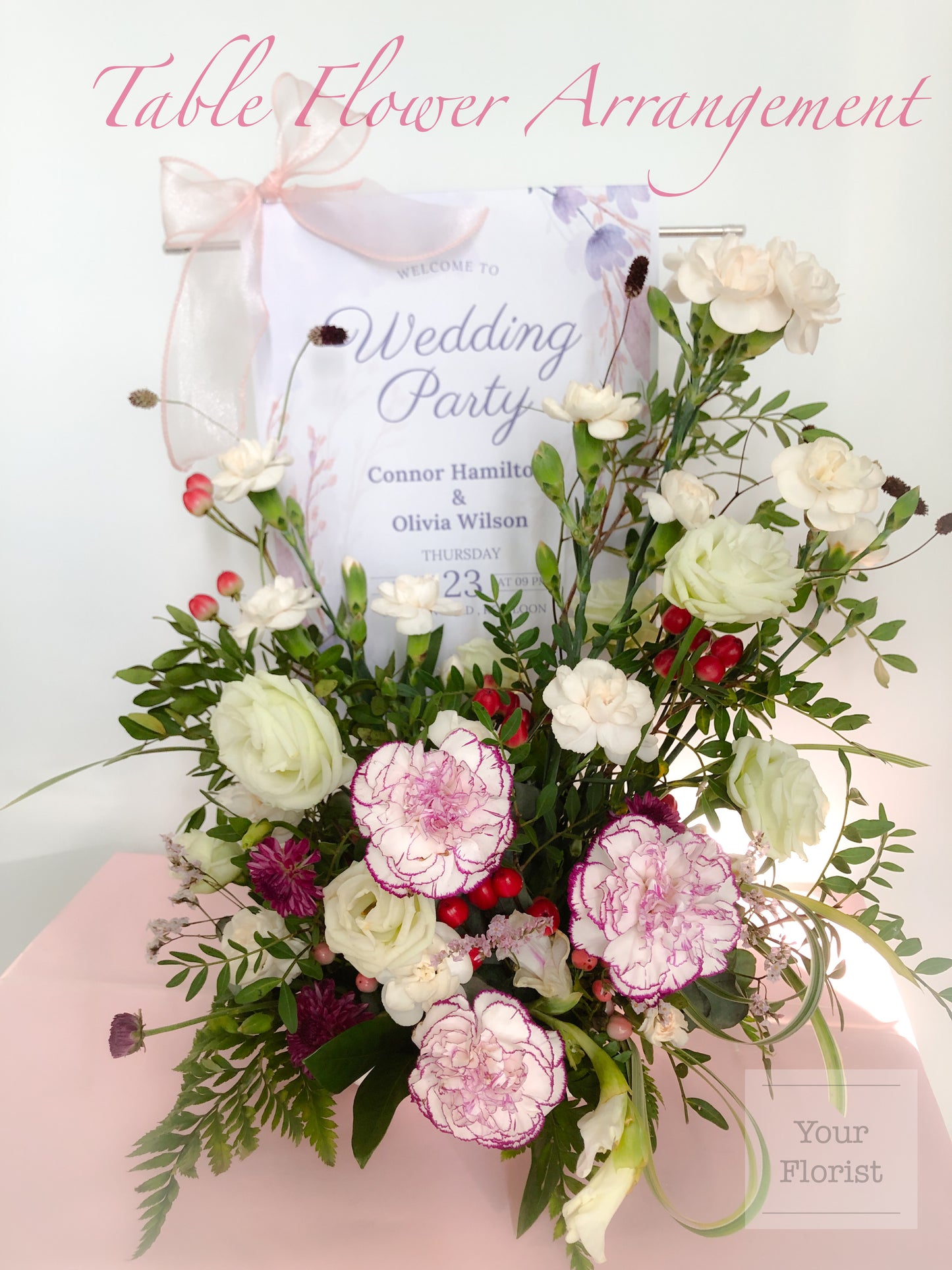 Reception Table Flower in Pink 粉紅色系枱花(高低組合)