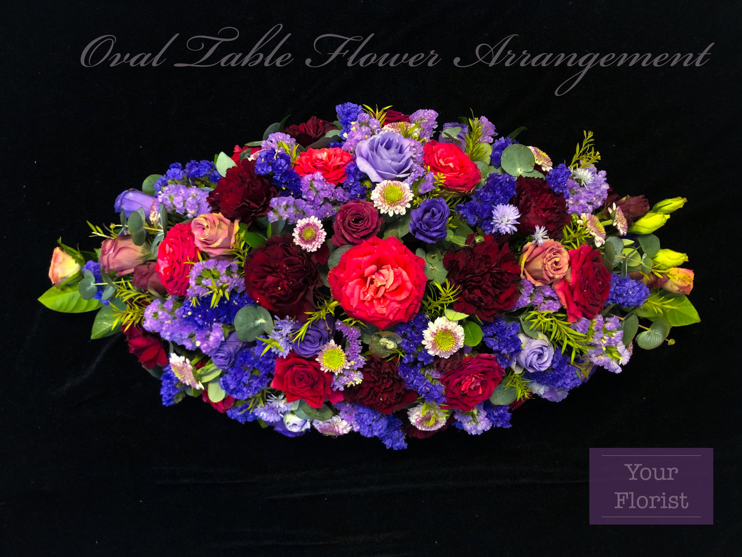Purple - Oval Table Flower 紫色系橢圓形枱花