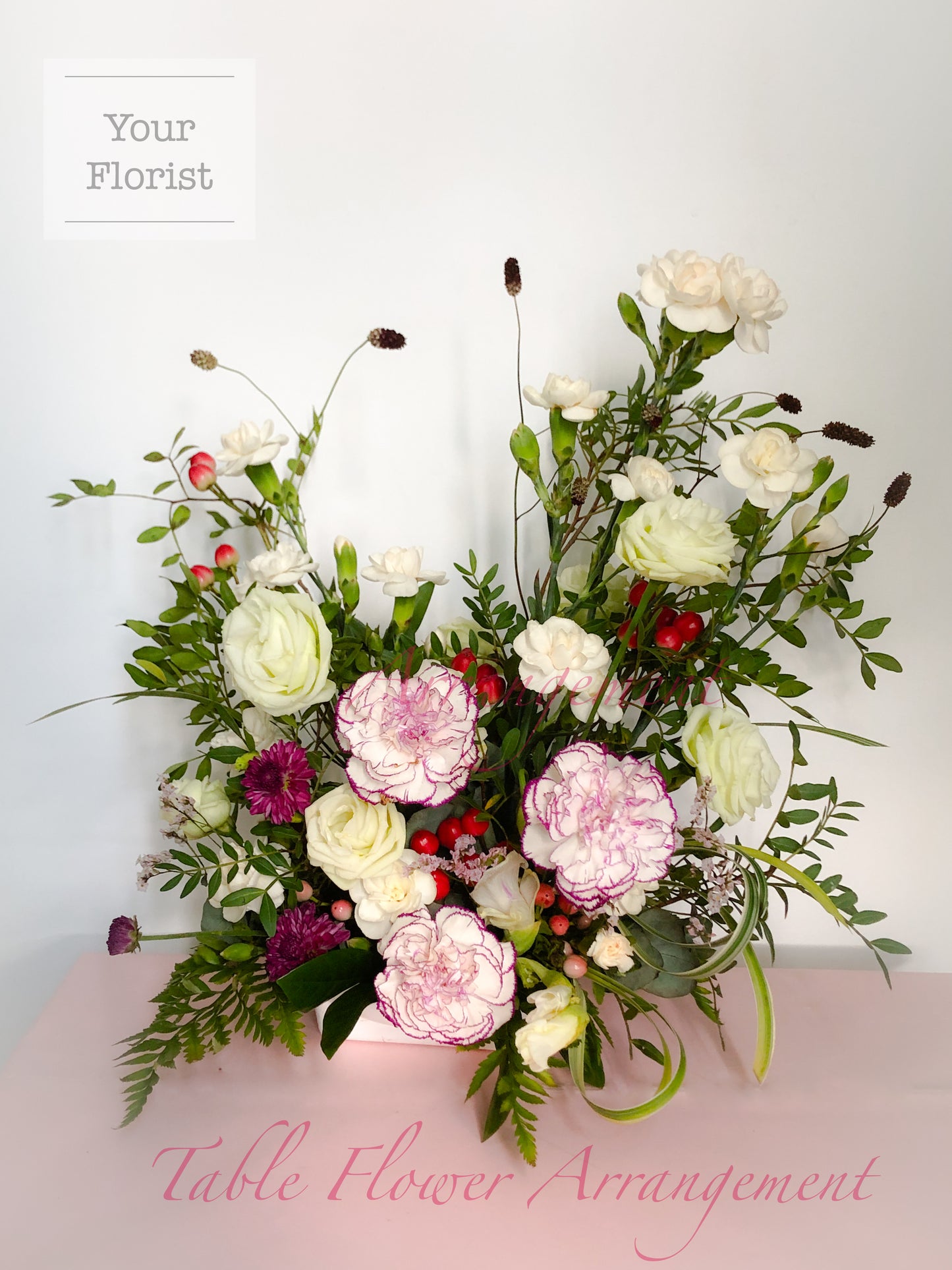 Reception Table Flower in Pink 粉紅色系枱花(高低組合)