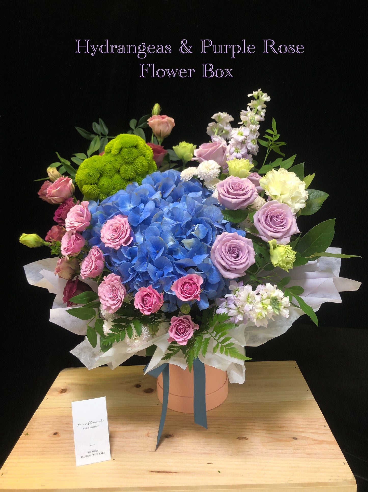 Hydrangeas & Rose Flower Box 繡球花玫瑰花盒