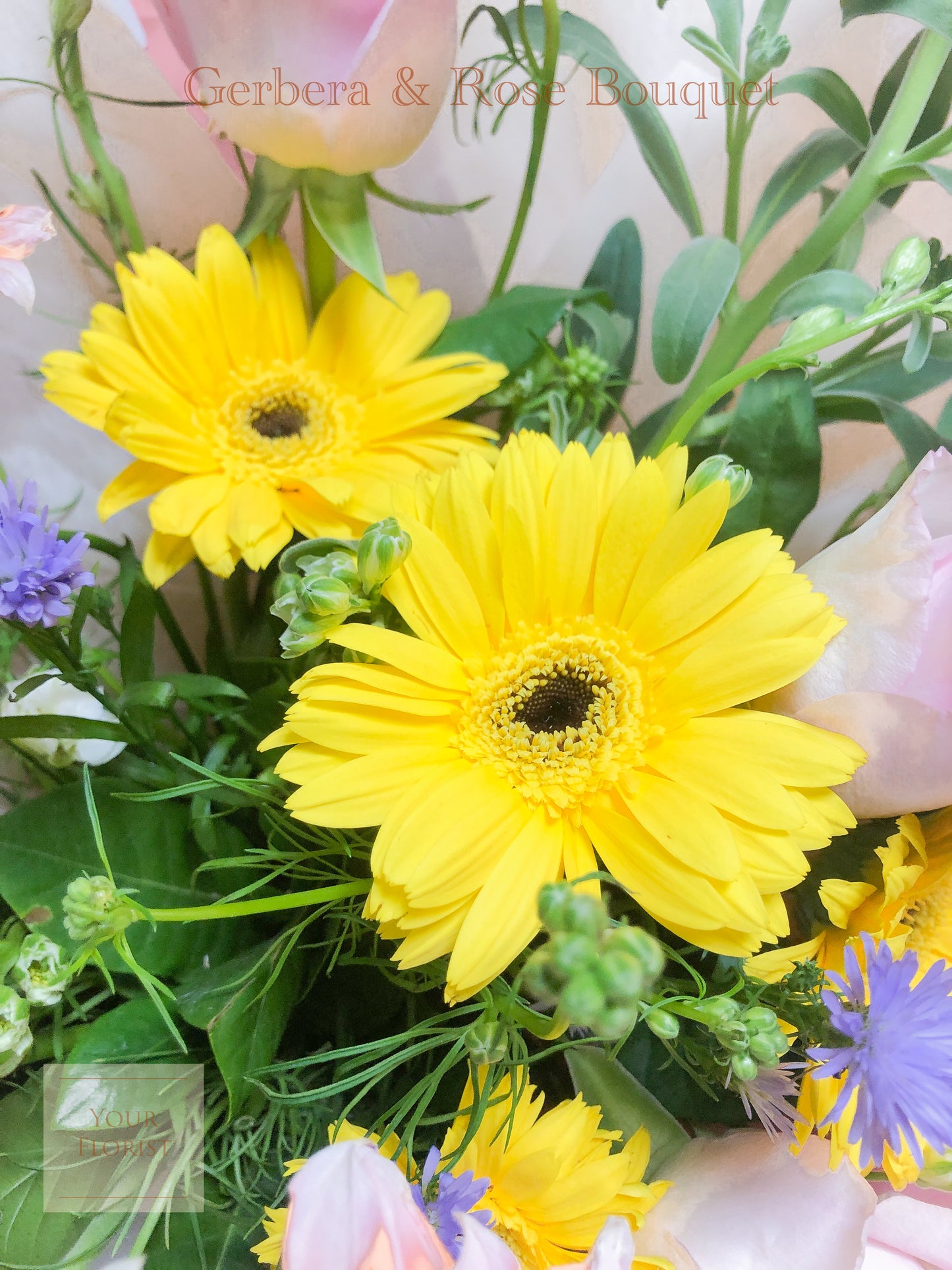 Gerbera & Rose Table Flower (mini size good for reception)