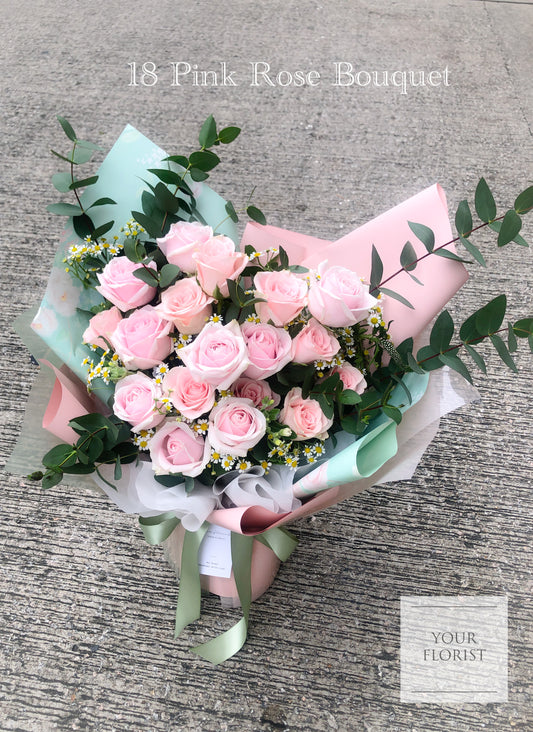 18 Pink Rose Bouquet