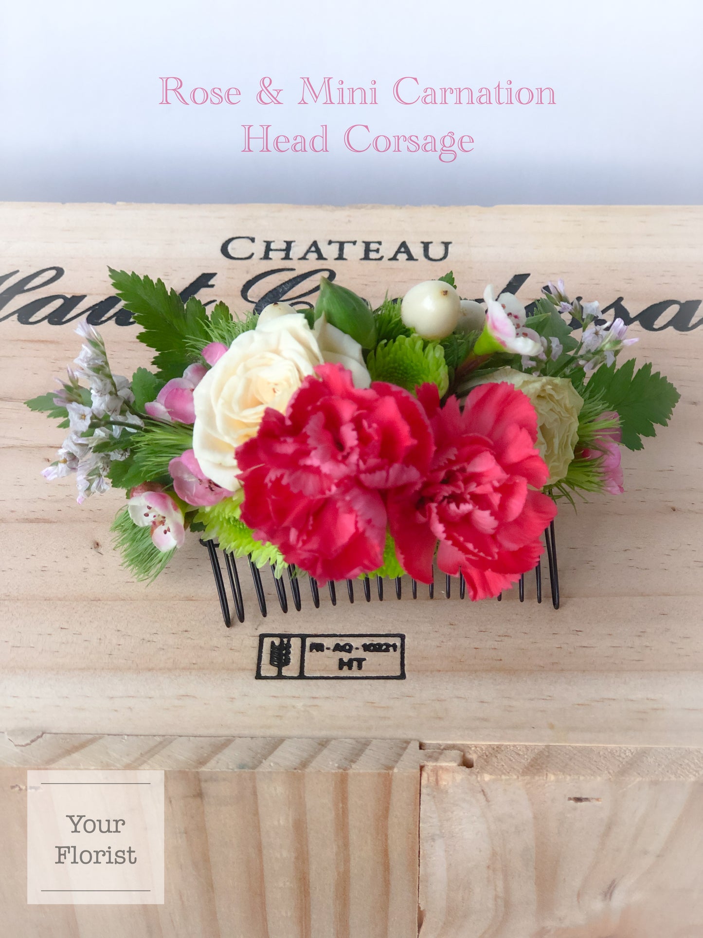 Rose & mini carnation Head Corsage 玫瑰小丁頭花