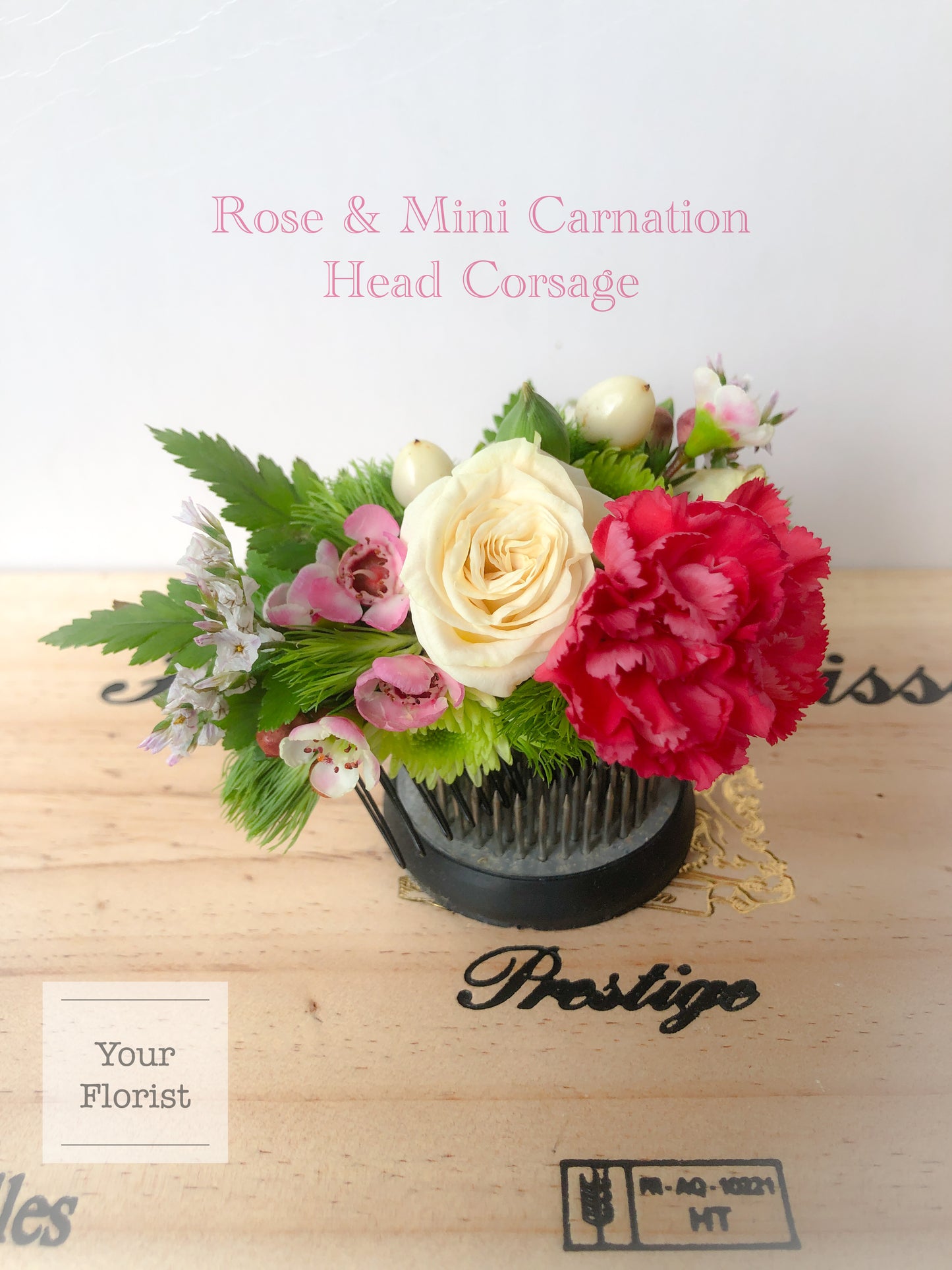 Rose & mini carnation Head Corsage 玫瑰小丁頭花