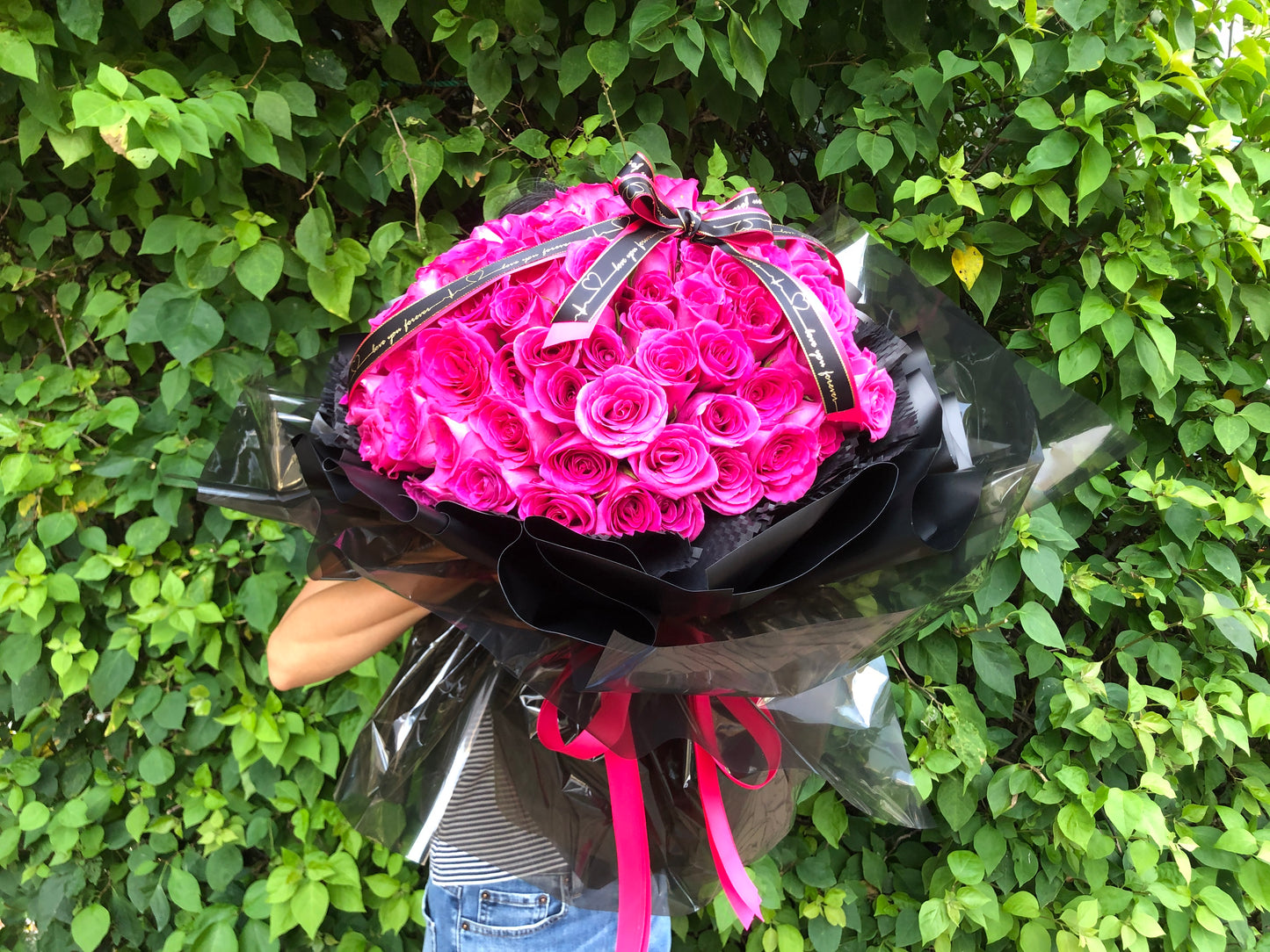 99 Deep Pink Rose Bouquet 99枝桃紅玫瑰花束