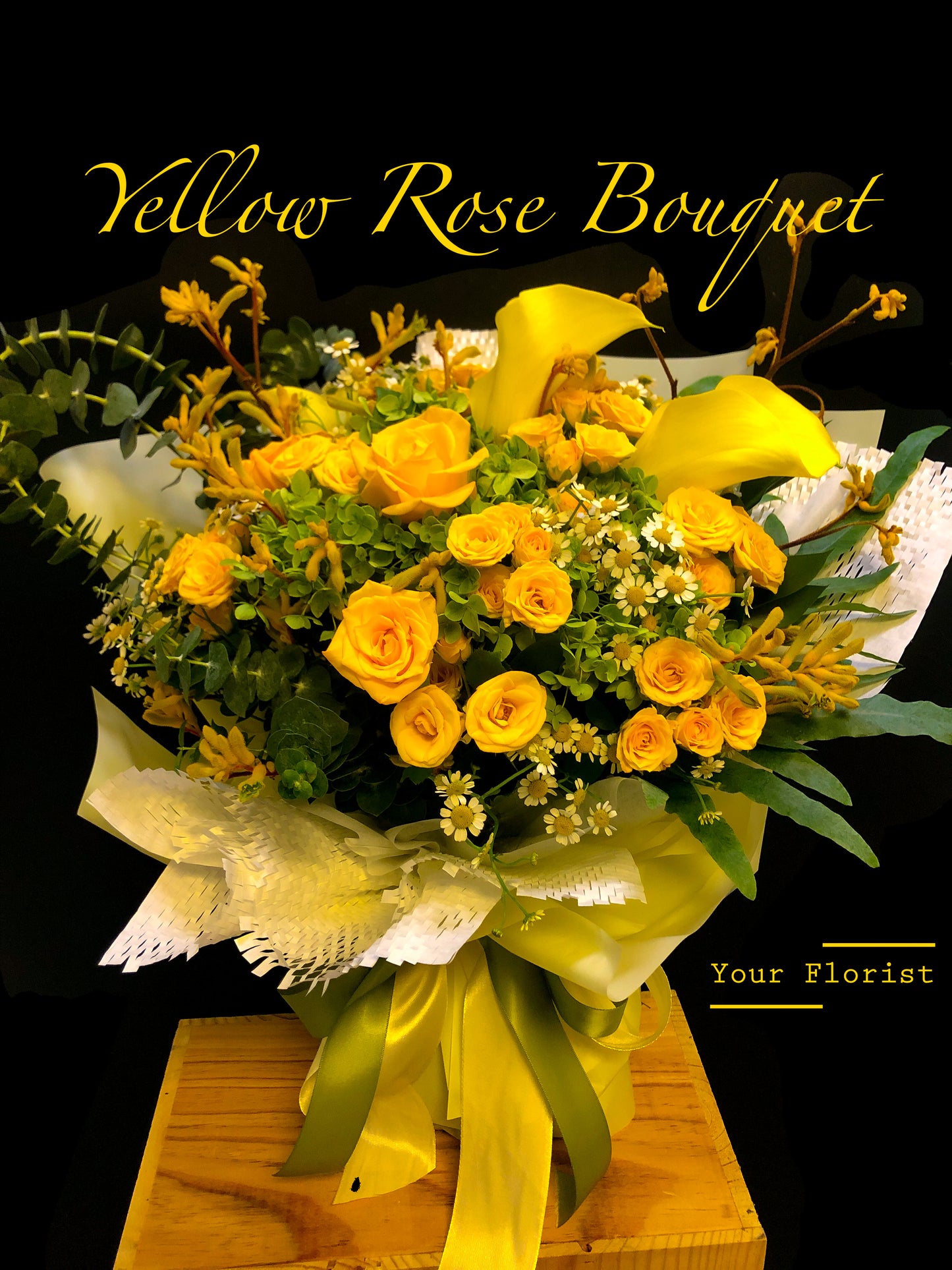 Yellow Rose Calla Lily Bouquet 黃玫瑰馬蹄蘭花束