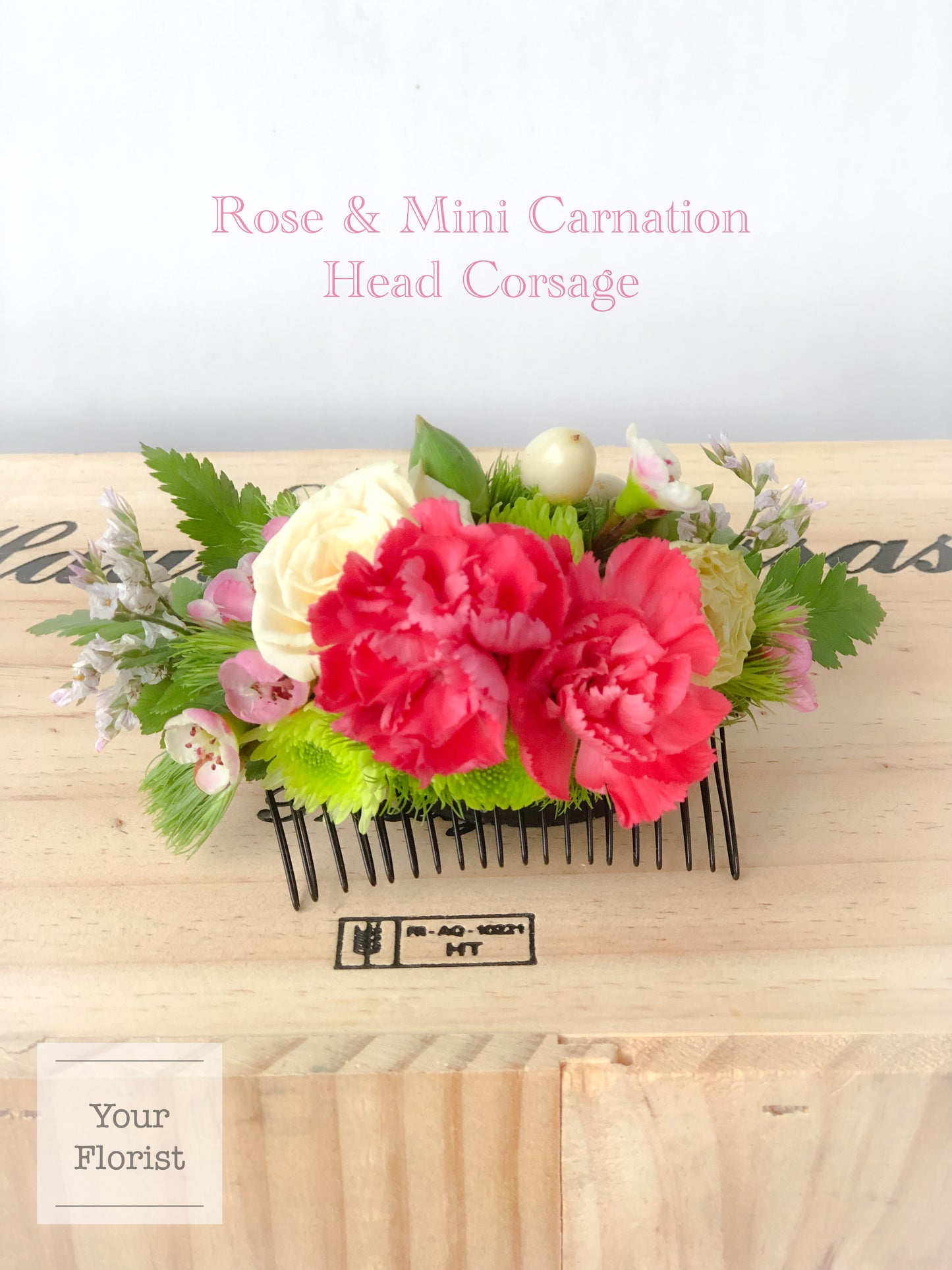 Rose & mini carnation Head Corsage 玫瑰小丁頭花