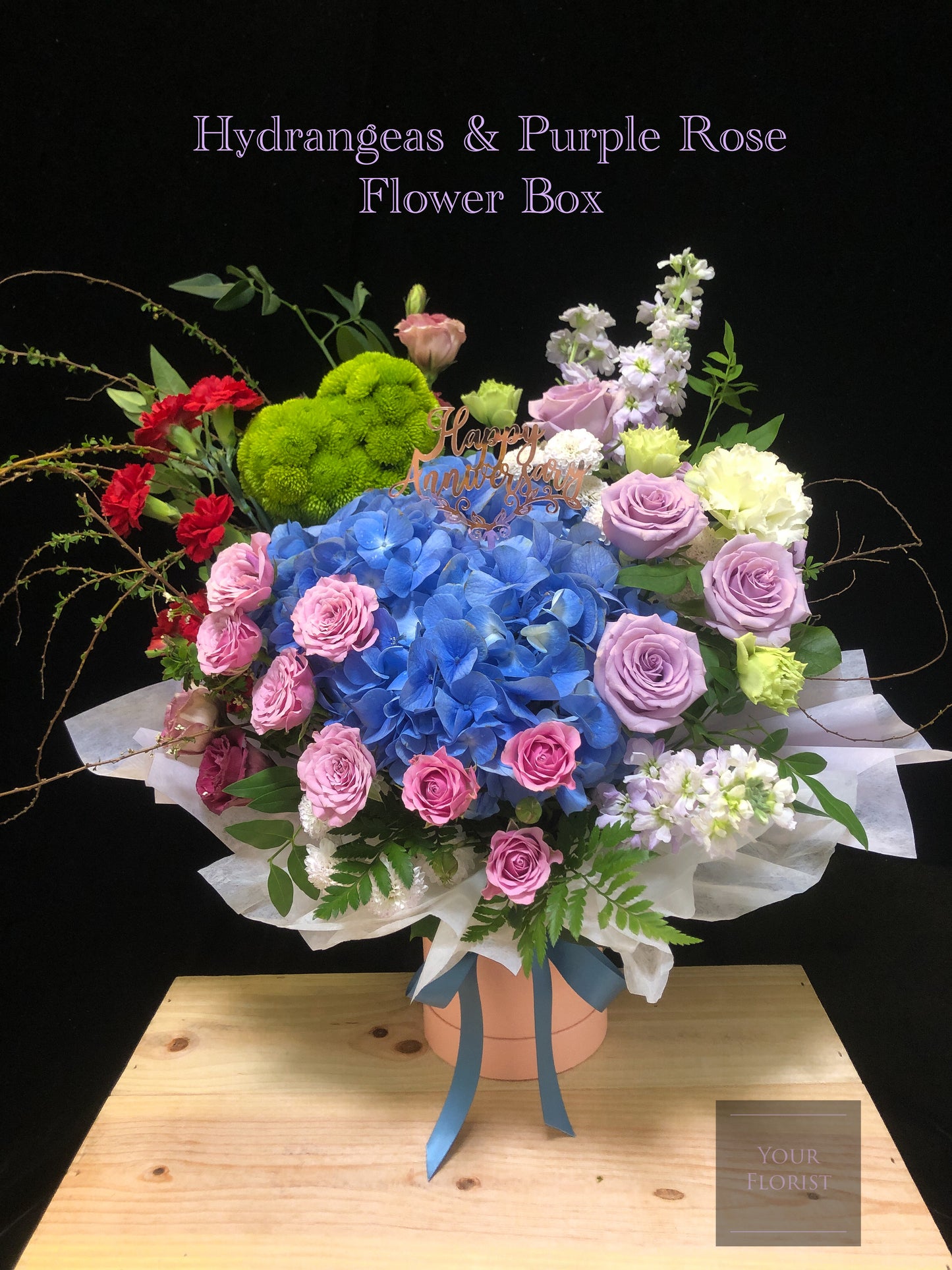 Hydrangeas & Rose Flower Box 繡球花玫瑰花盒