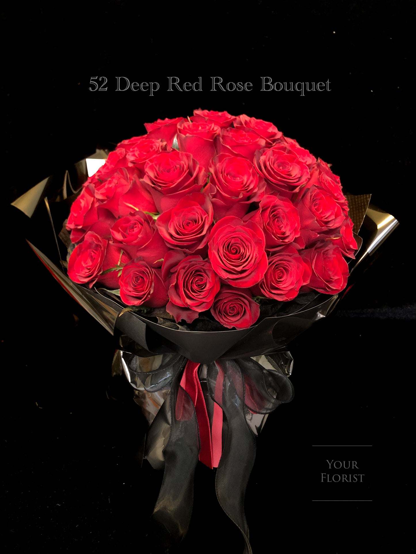 52 Deep Red Rose Bouquet