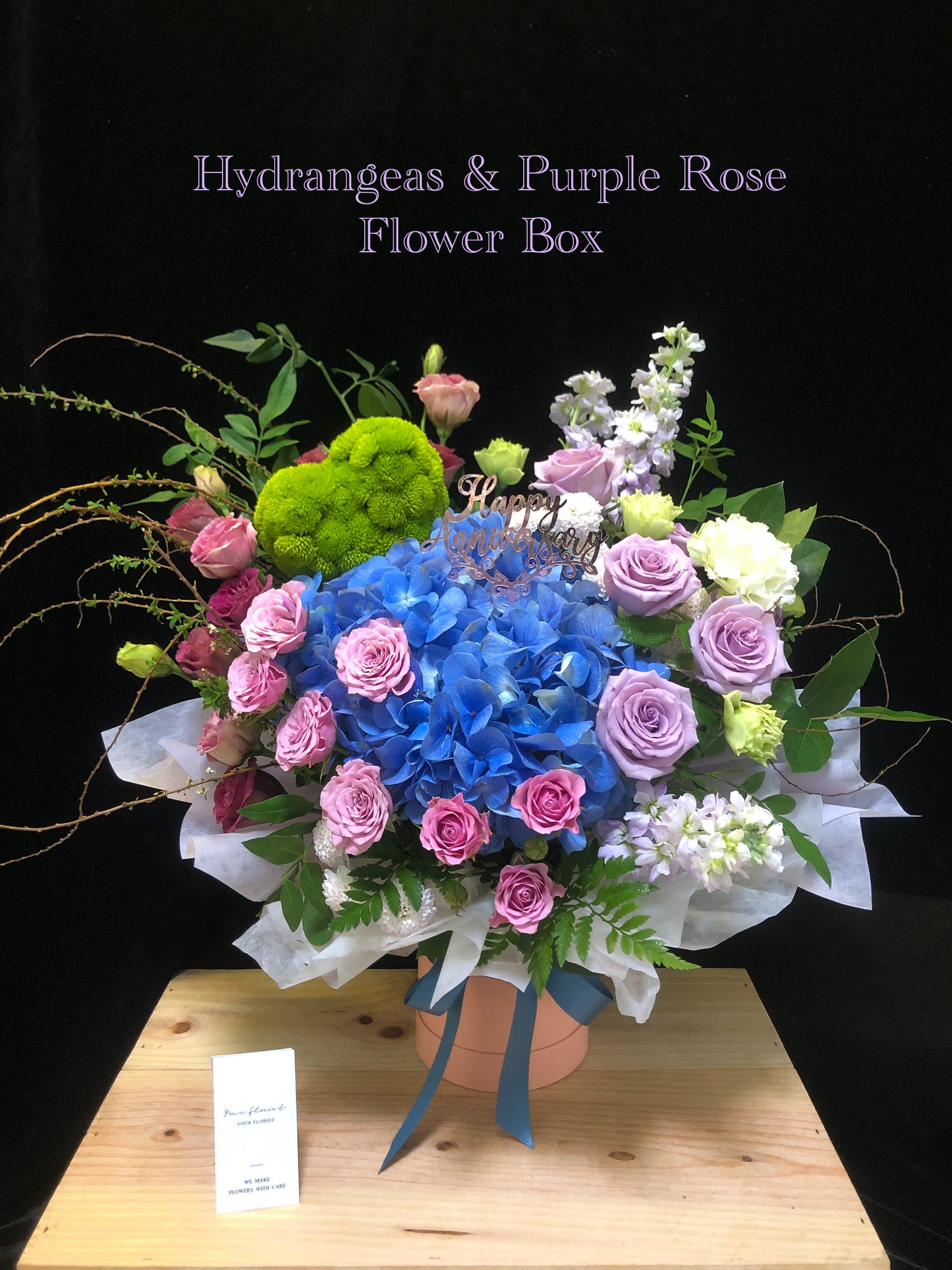 Hydrangeas & Rose Flower Box 繡球花玫瑰花盒