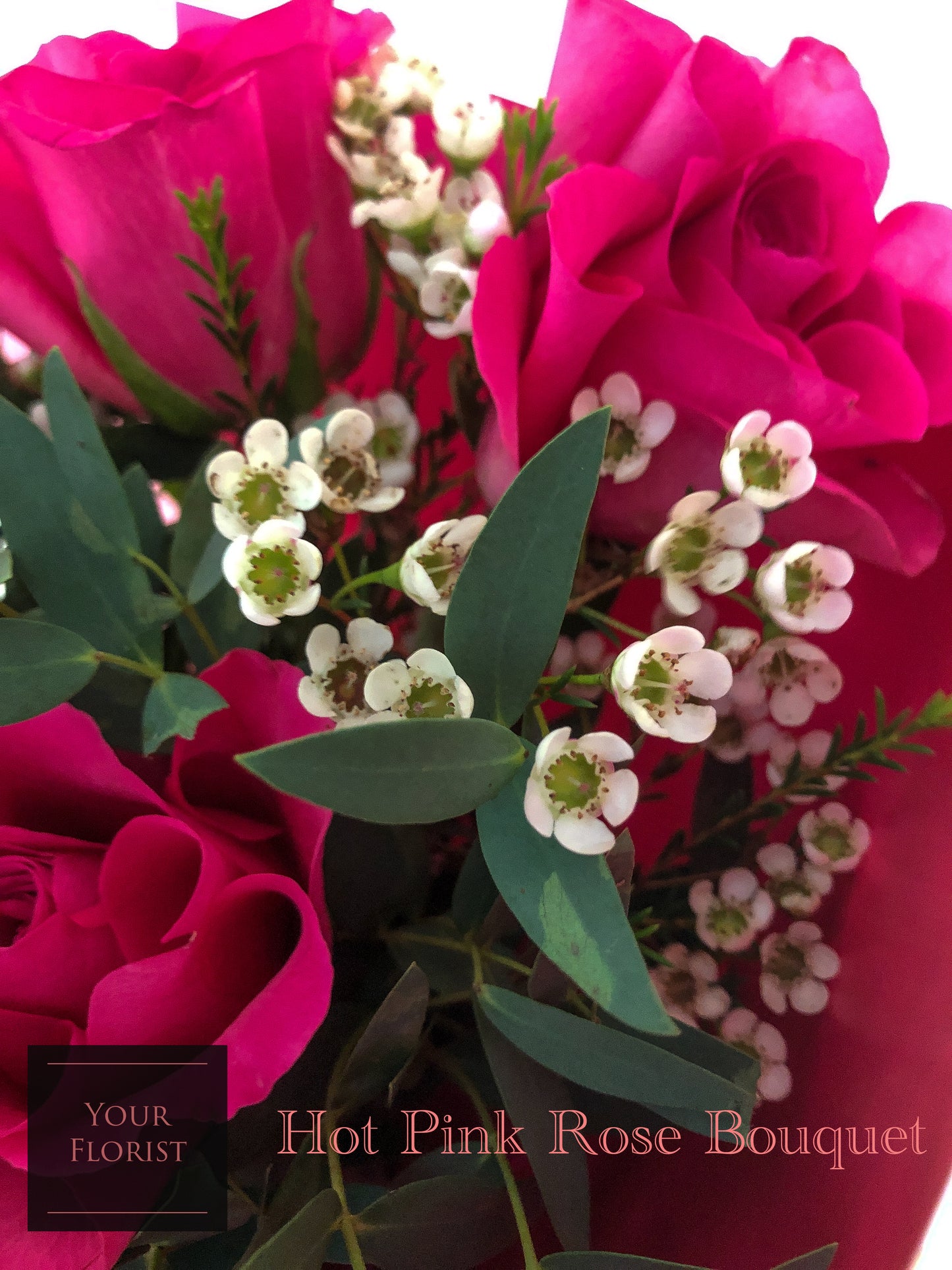 Hot Pink Rose Bouquet (small) 桃紅玫瑰小花束 — 此產品不包運費