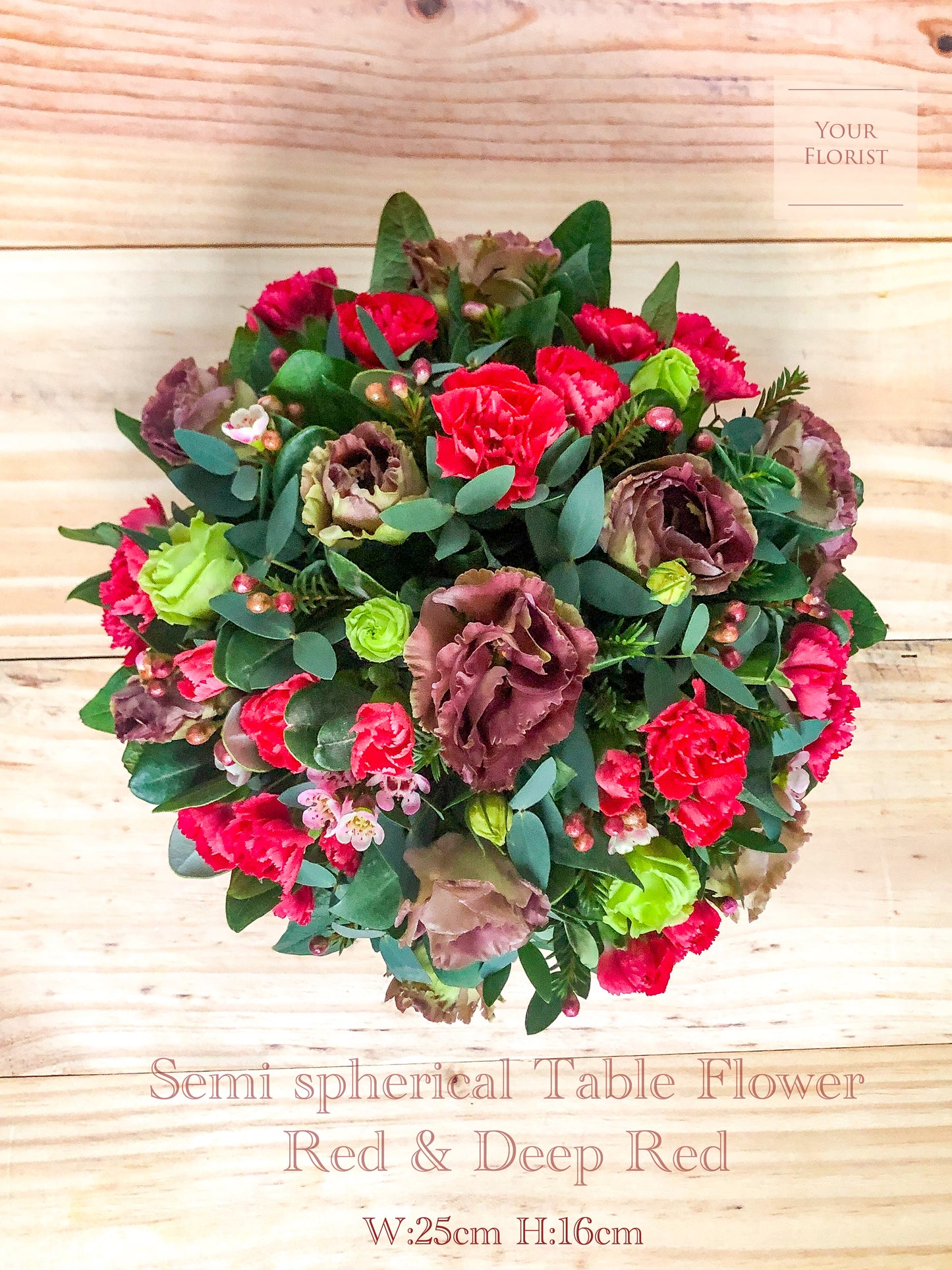 Eustoma Carnation Deep Red Table Flower