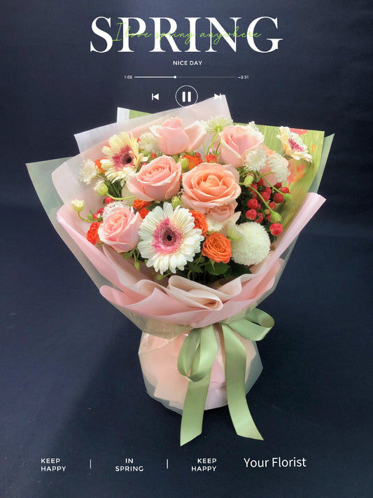 Rose and Gerbera Bouquet玫瑰太陽菊花束